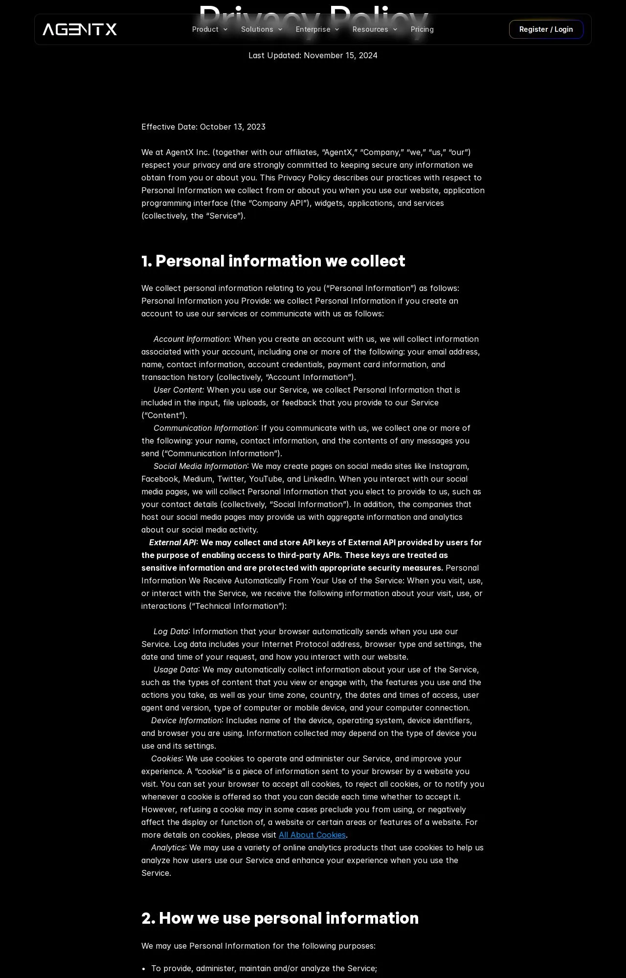 Evidence screenshot: Policy screenshot