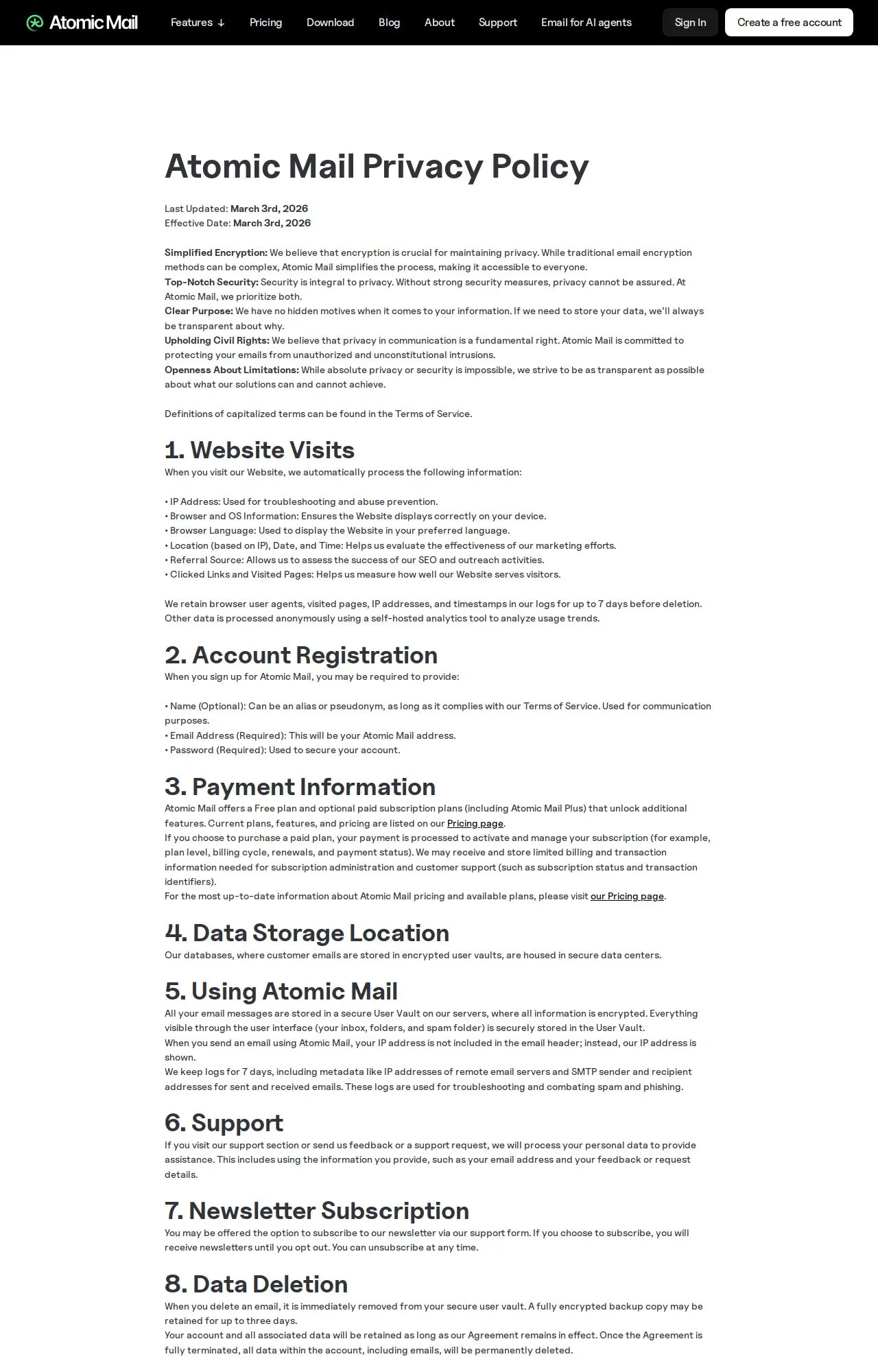 Evidence screenshot: Policy screenshot