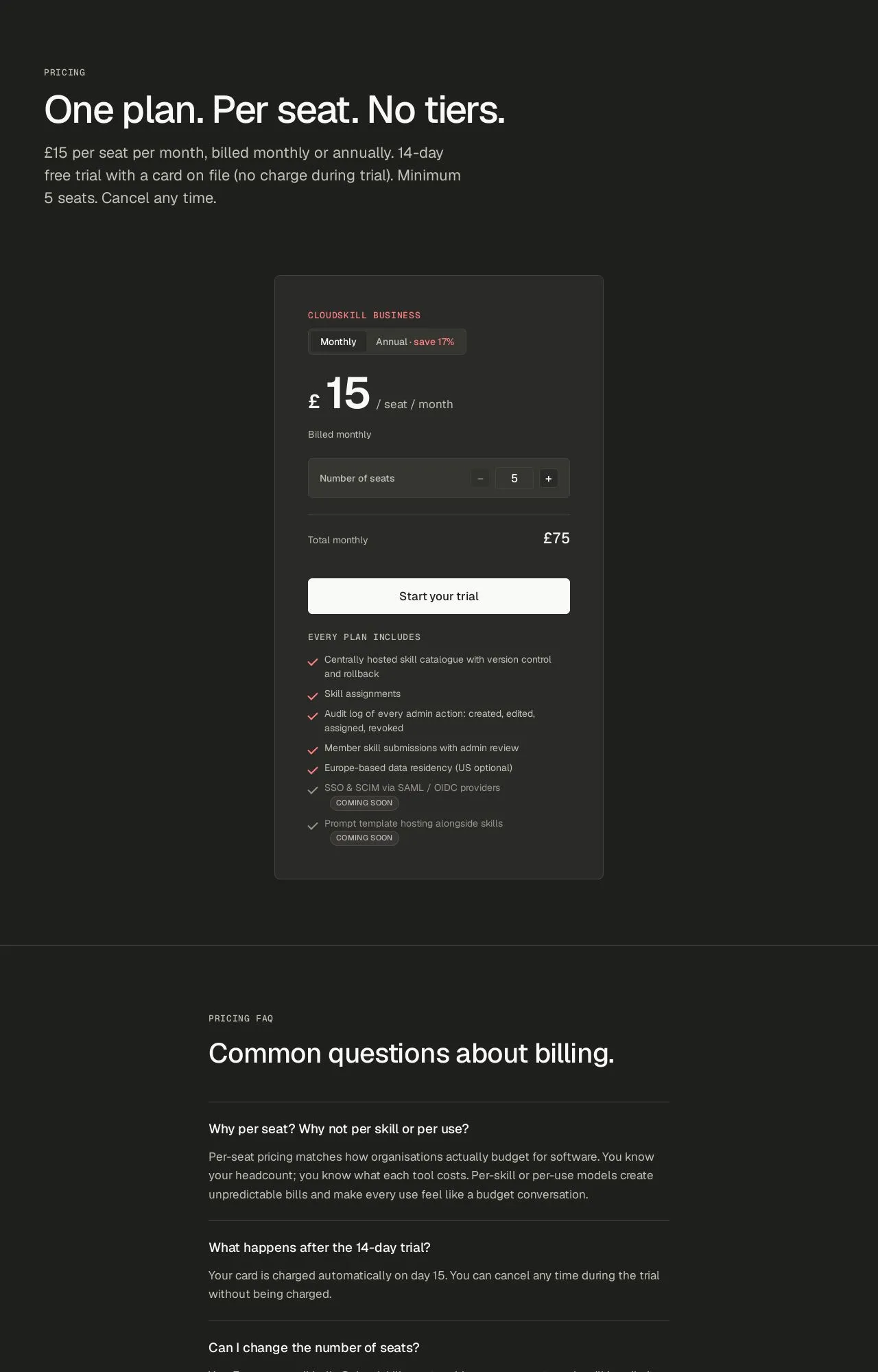 Evidence screenshot: Pricing screenshot