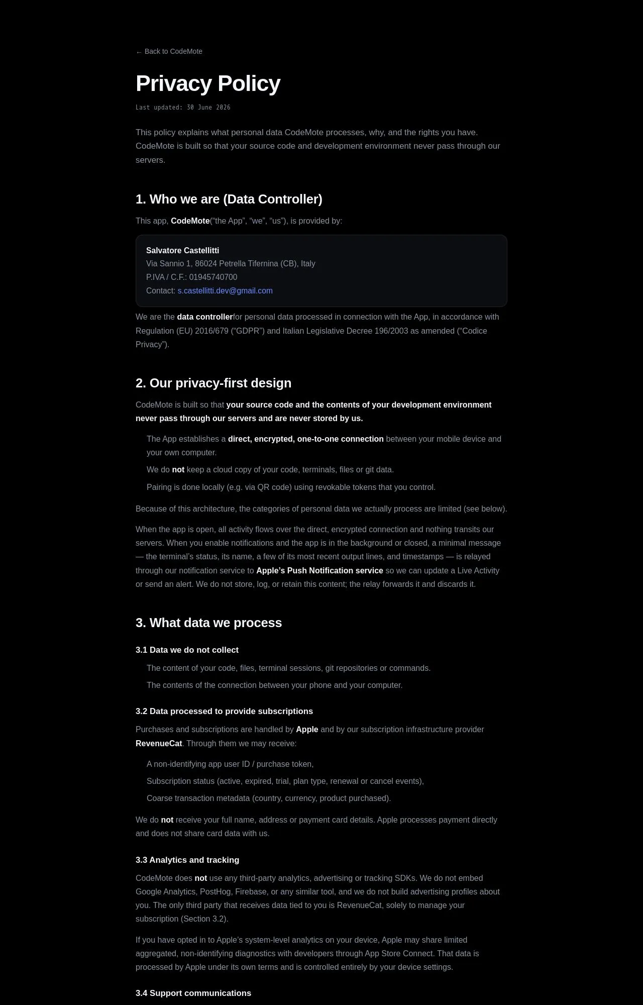 Evidence screenshot: Policy screenshot