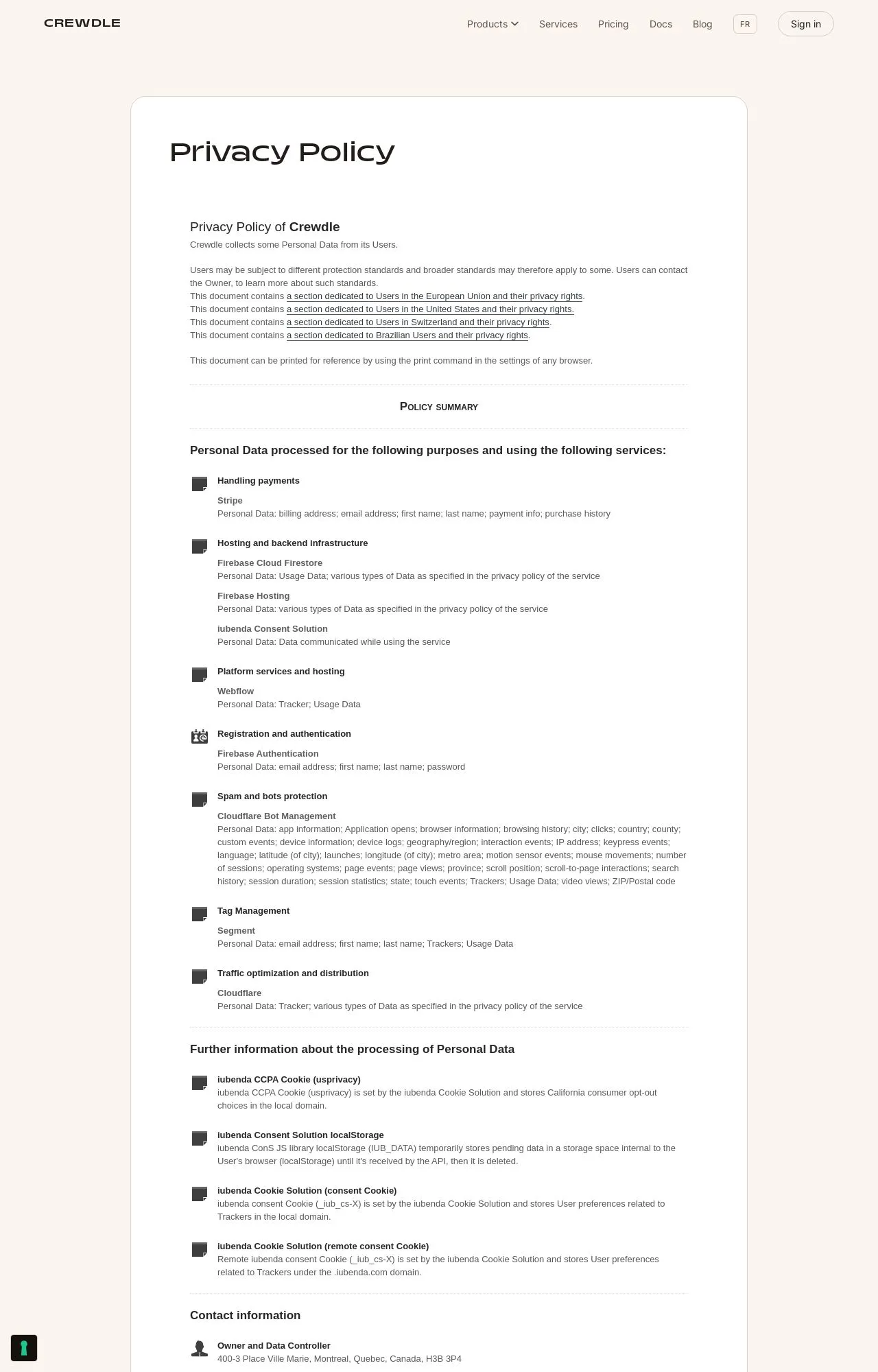 Evidence screenshot: Policy screenshot