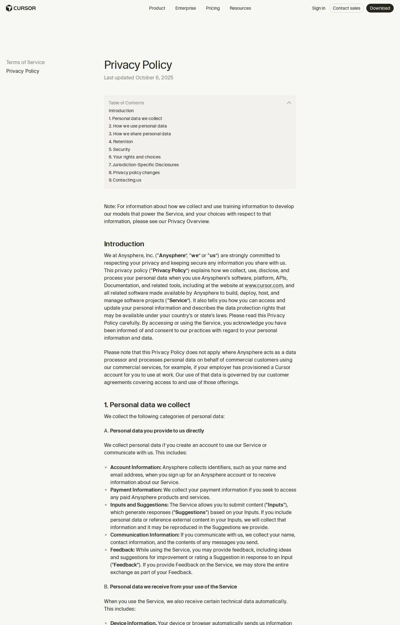 Evidence screenshot: Policy screenshot