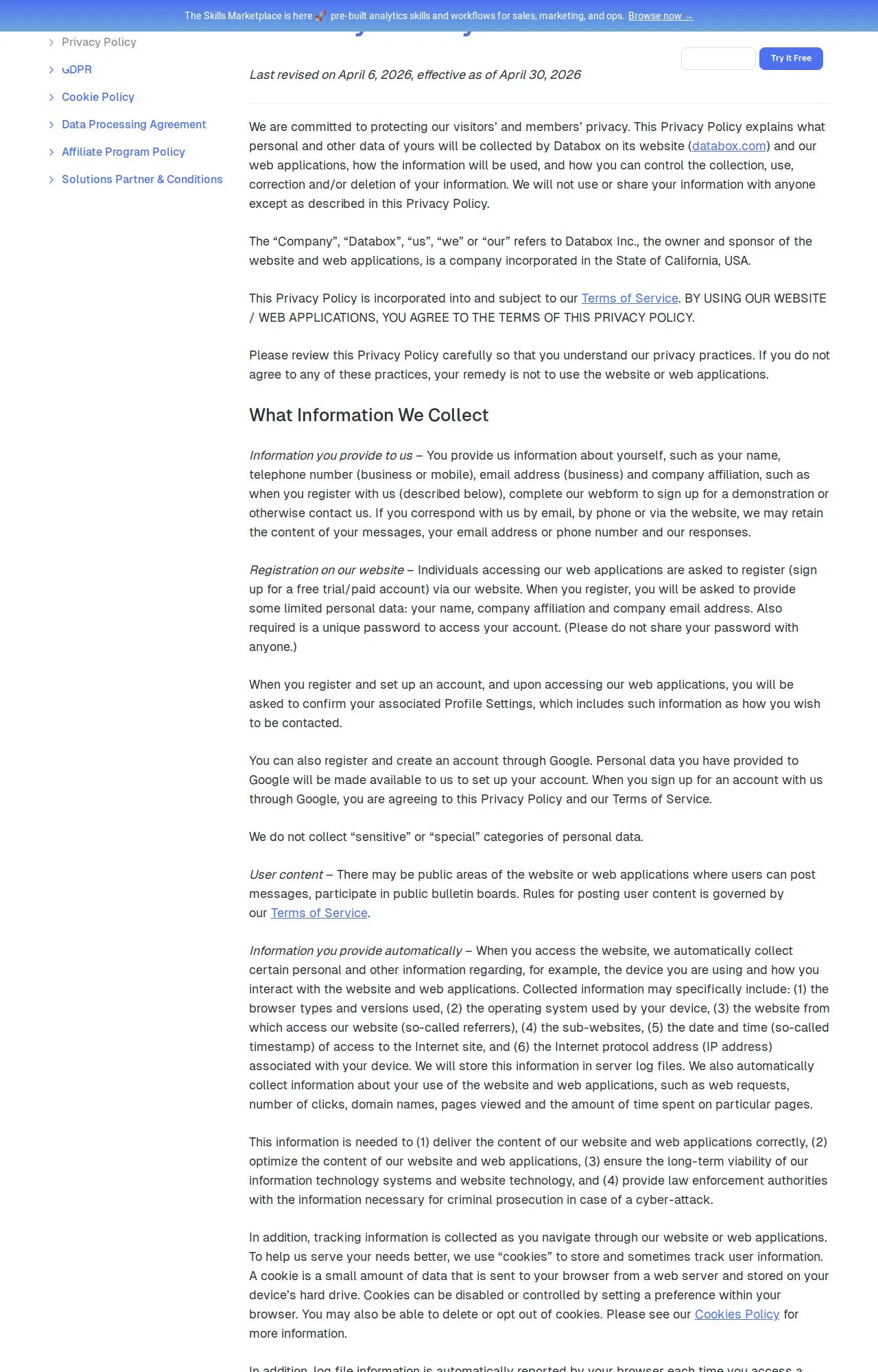 Evidence screenshot: Policy screenshot