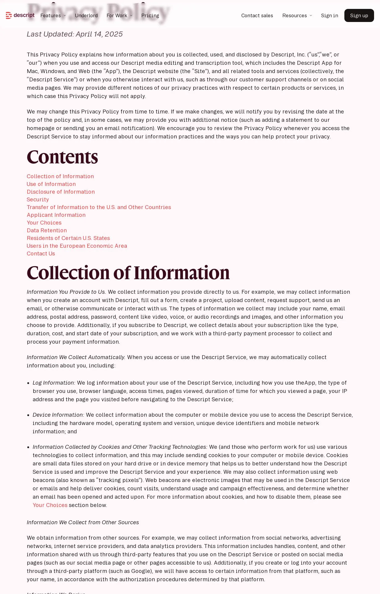 Evidence screenshot: Policy screenshot