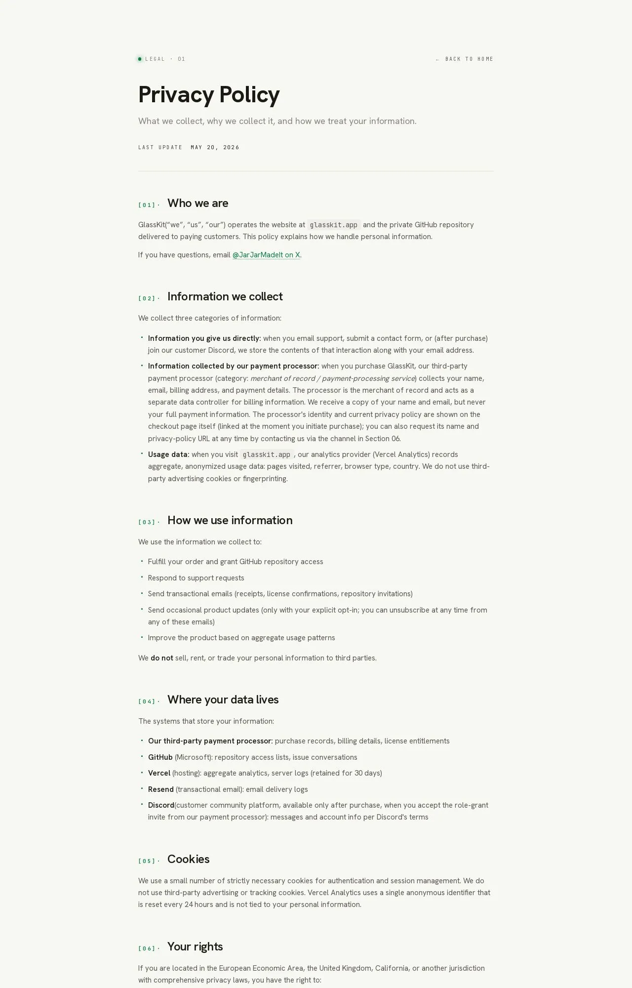 Evidence screenshot: Policy screenshot
