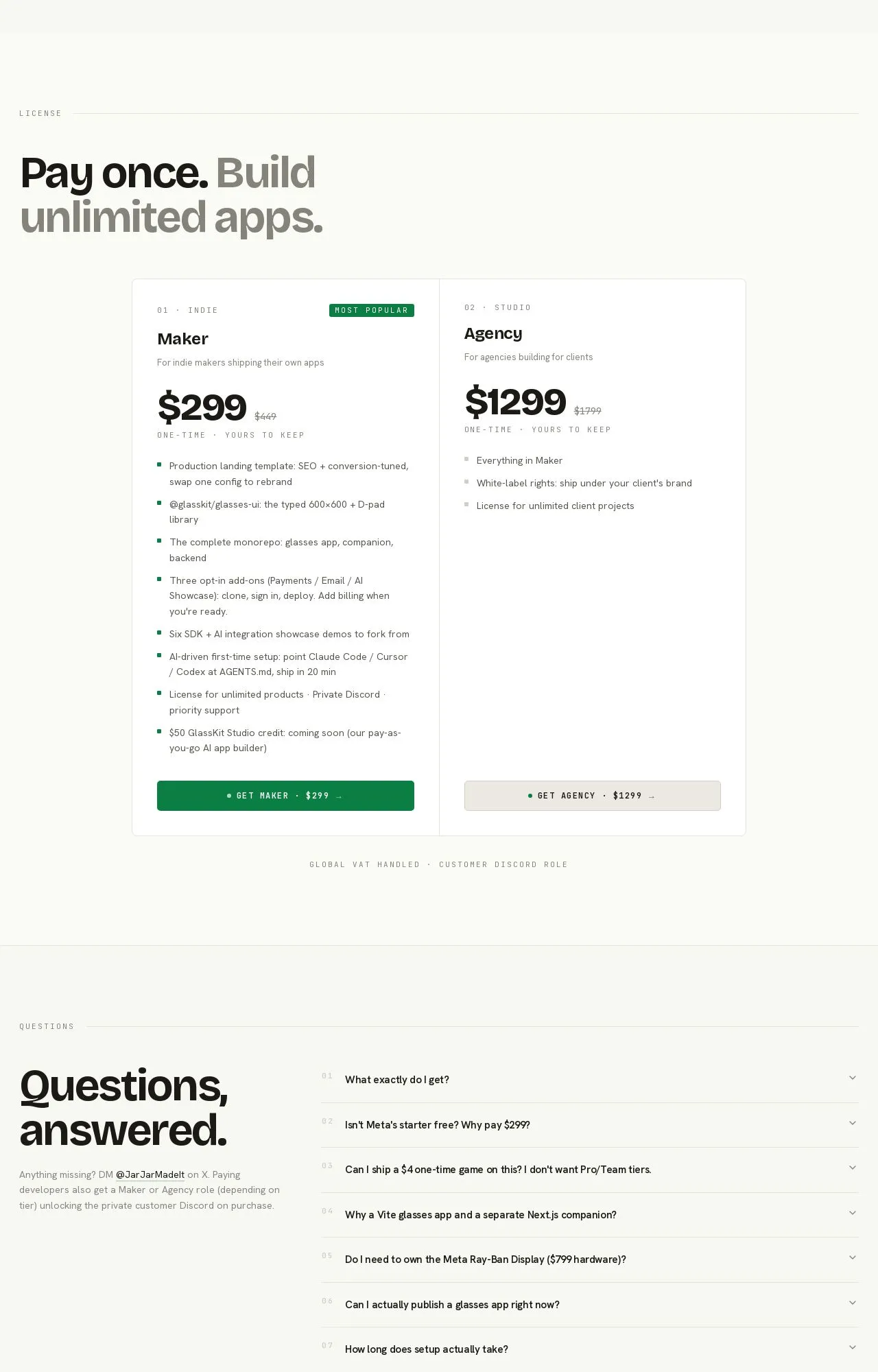 Evidence screenshot: Pricing screenshot