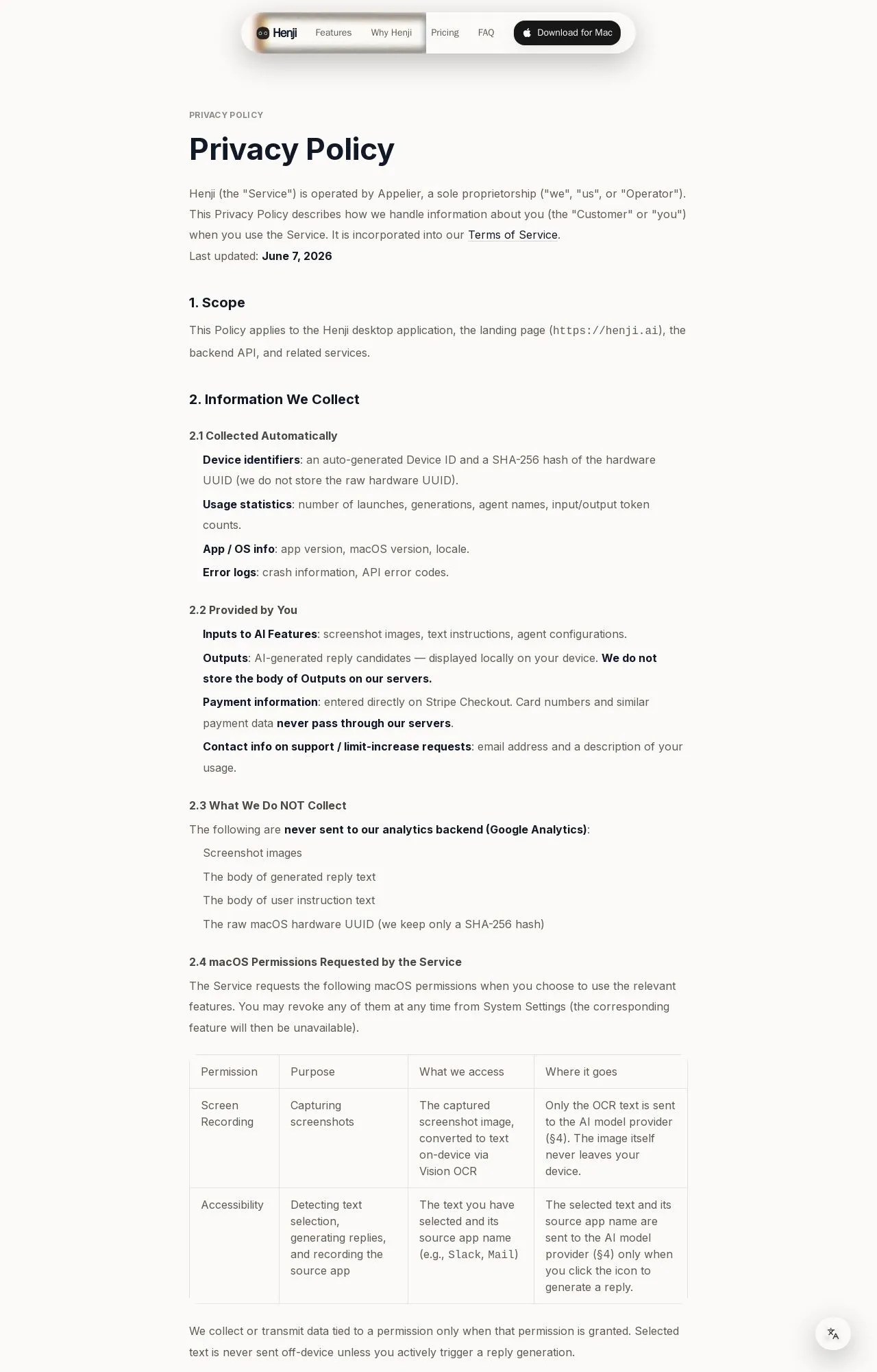 Evidence screenshot: Policy screenshot