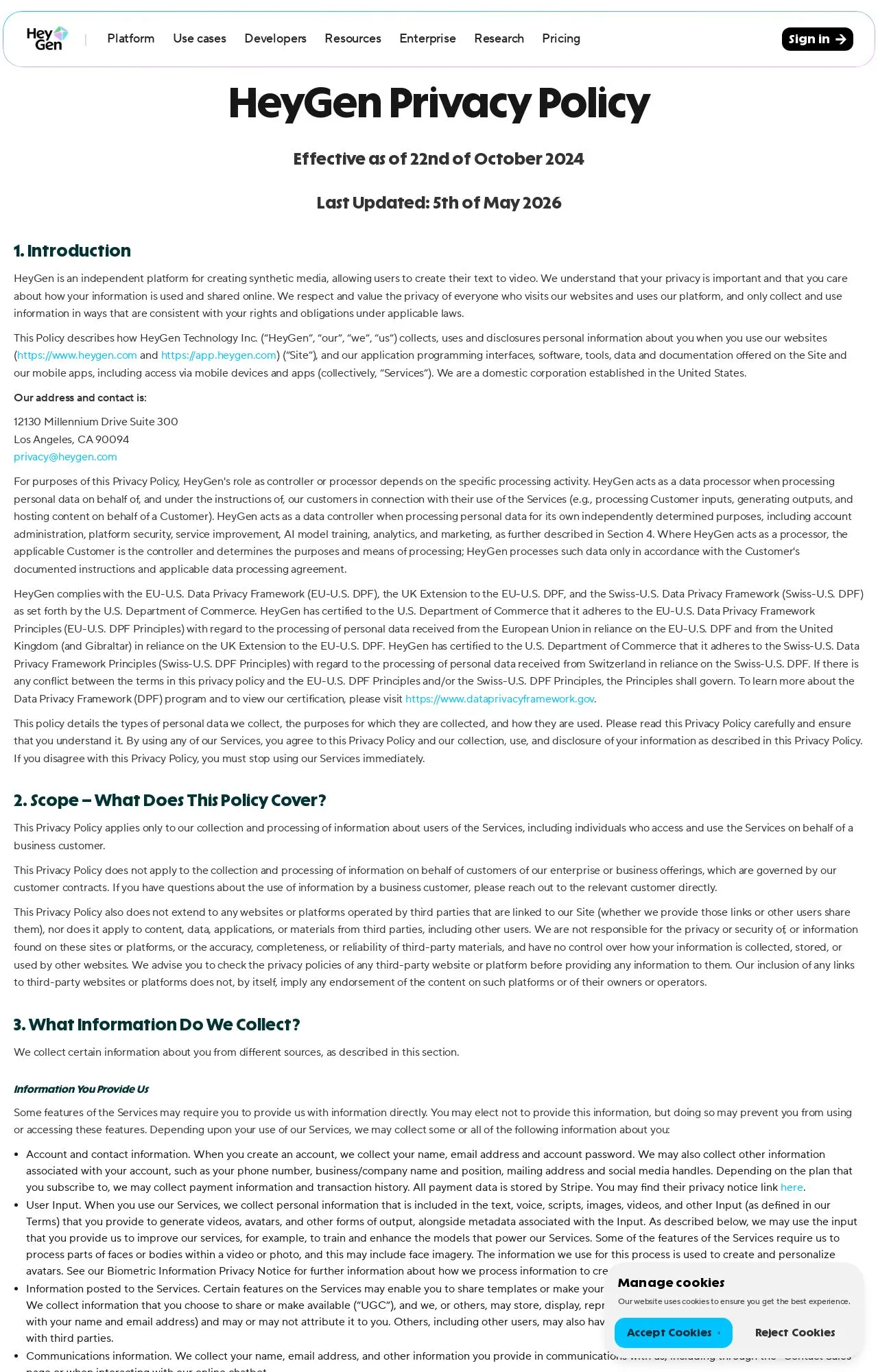 Evidence screenshot: Policy screenshot