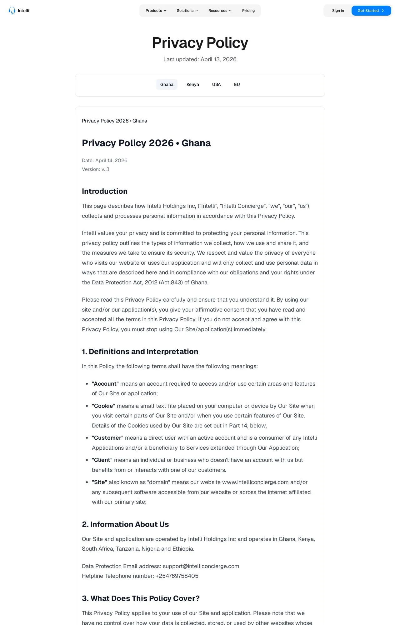 Evidence screenshot: Policy screenshot