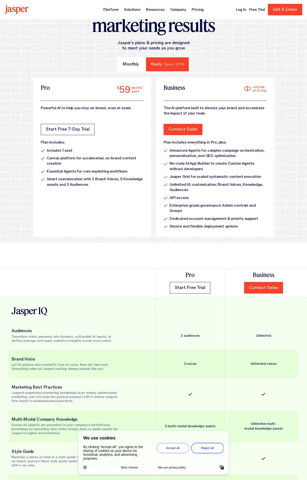 Evidence screenshot: Pricing screenshot