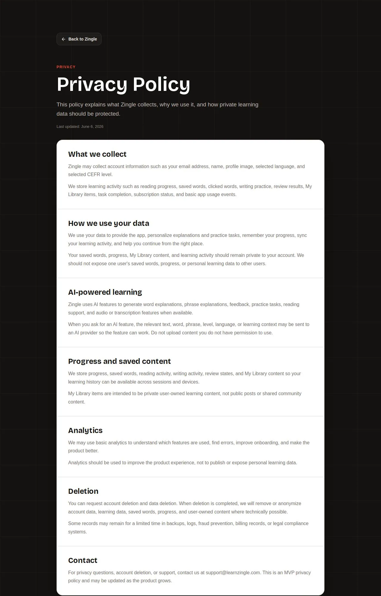 Evidence screenshot: Policy screenshot