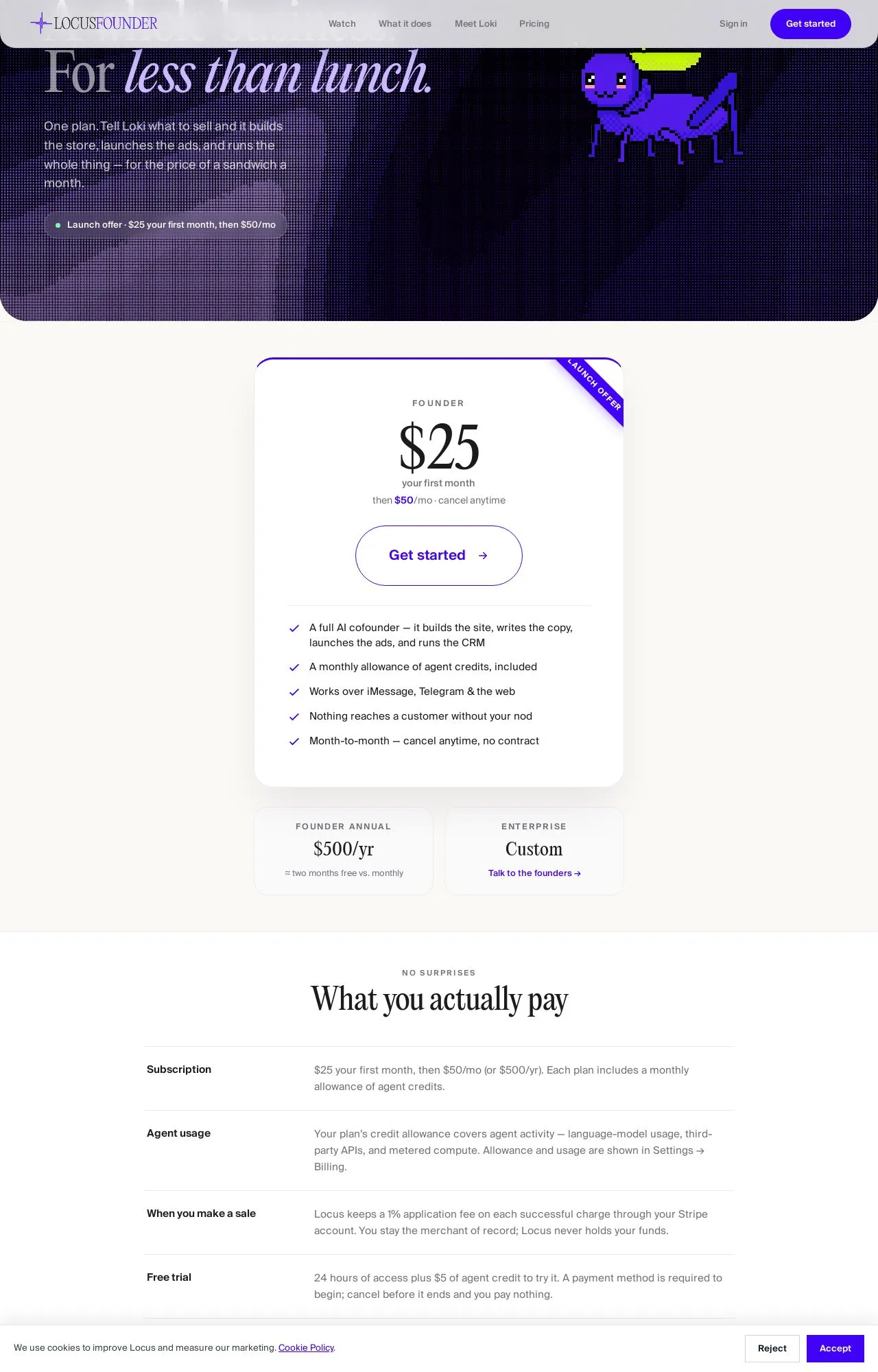 Evidence screenshot: Pricing screenshot