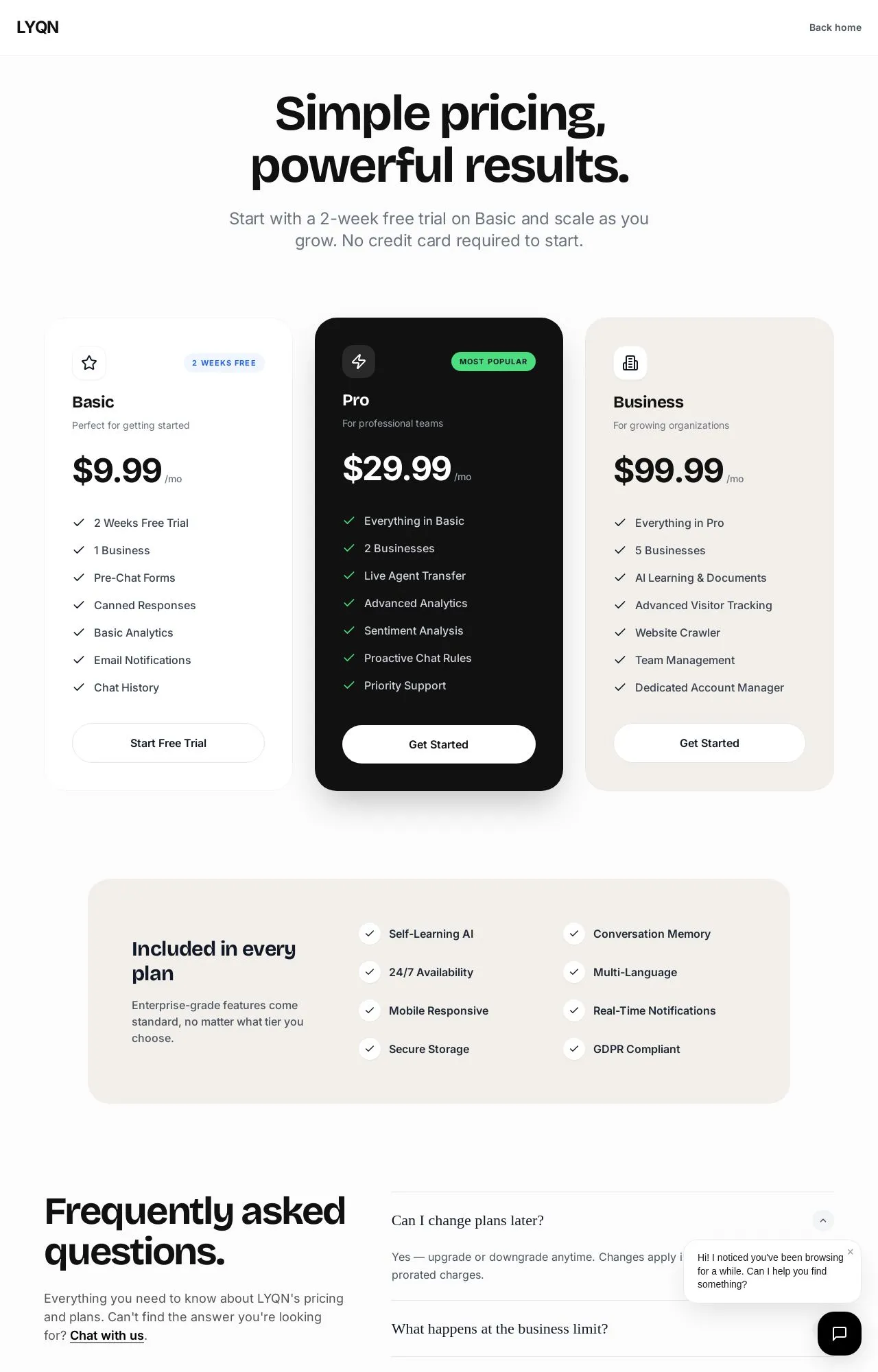 Evidence screenshot: Pricing screenshot