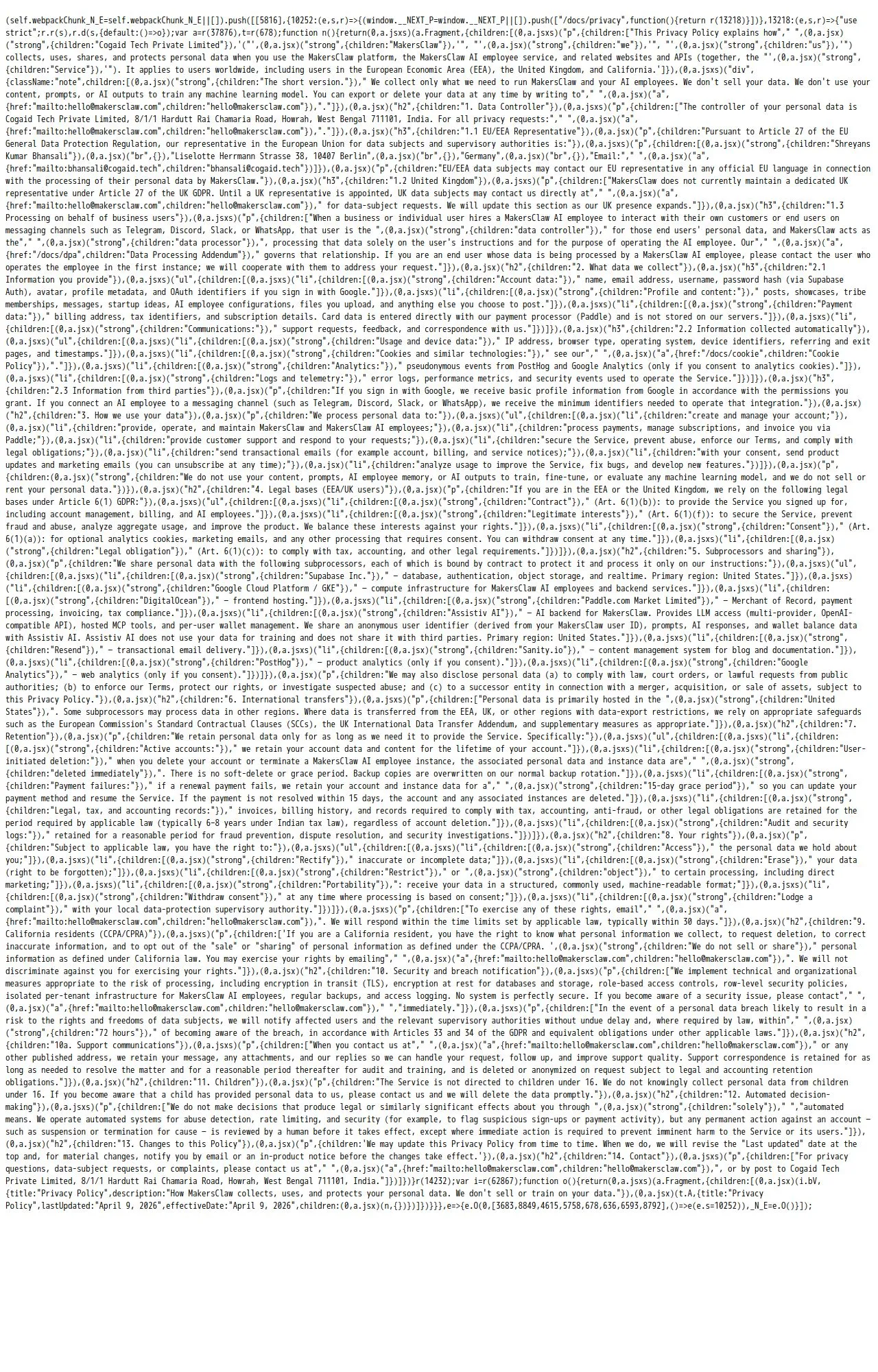 Evidence screenshot: Policy screenshot