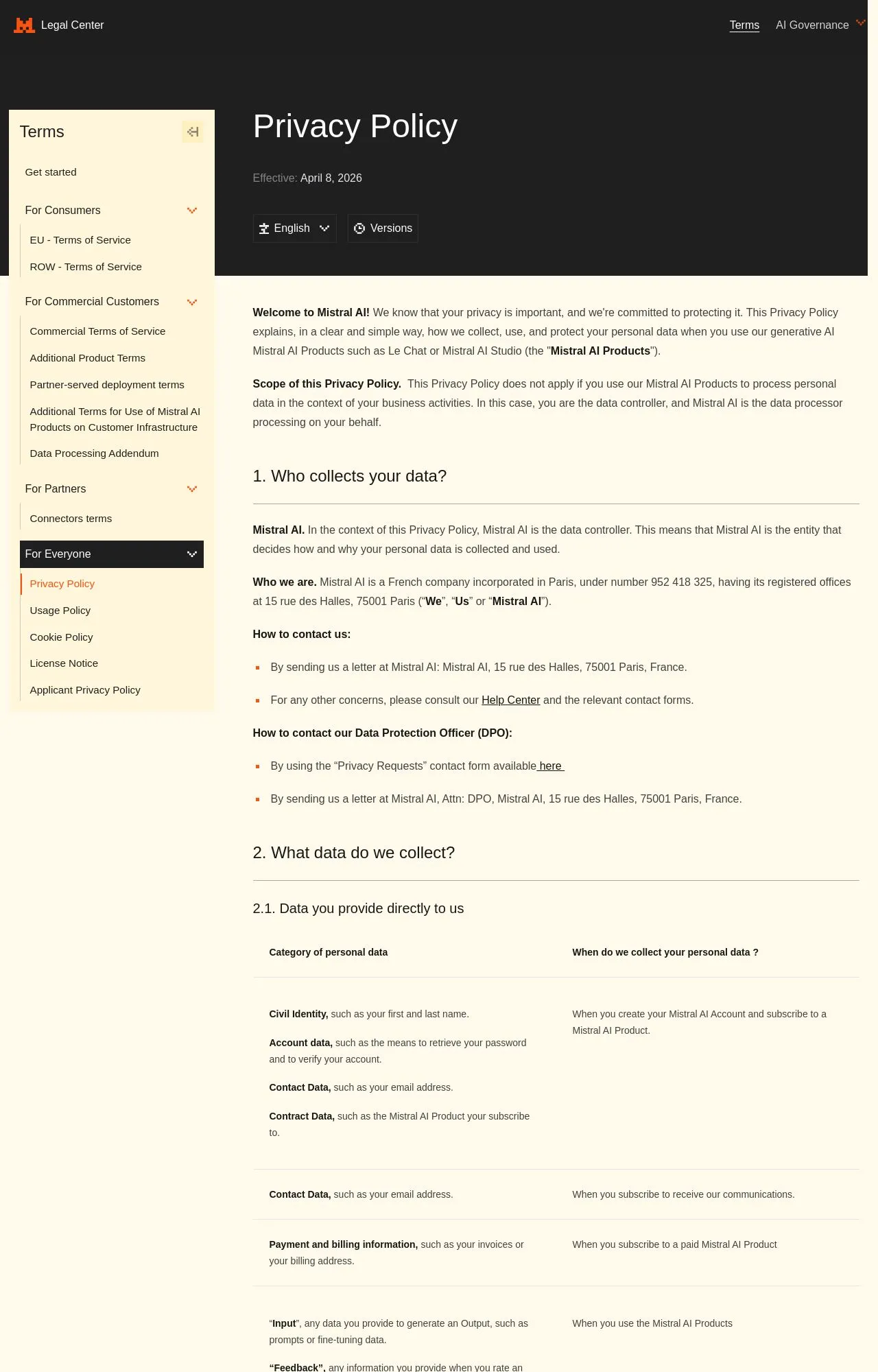 Evidence screenshot: Policy screenshot