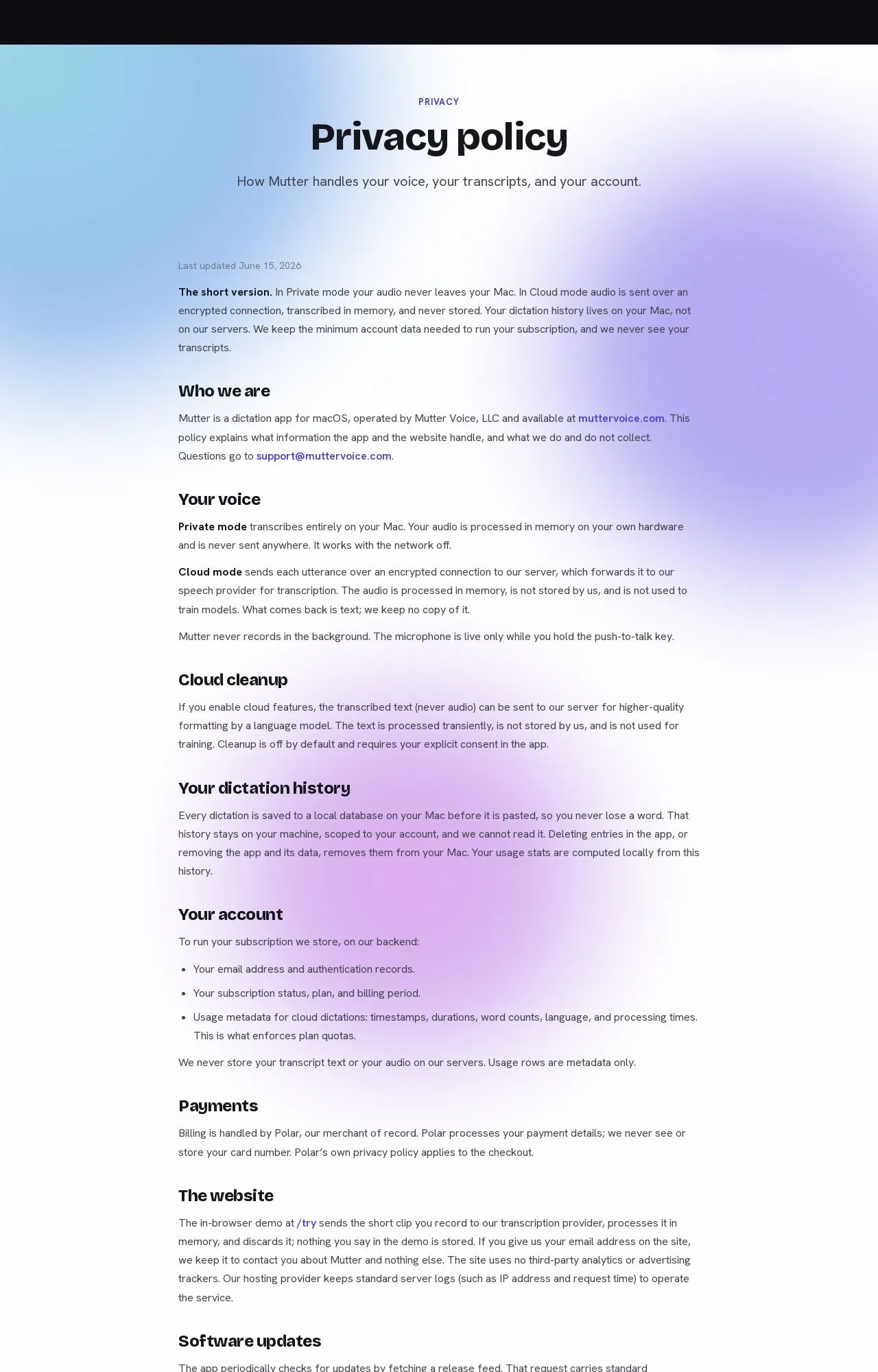 Evidence screenshot: Policy screenshot