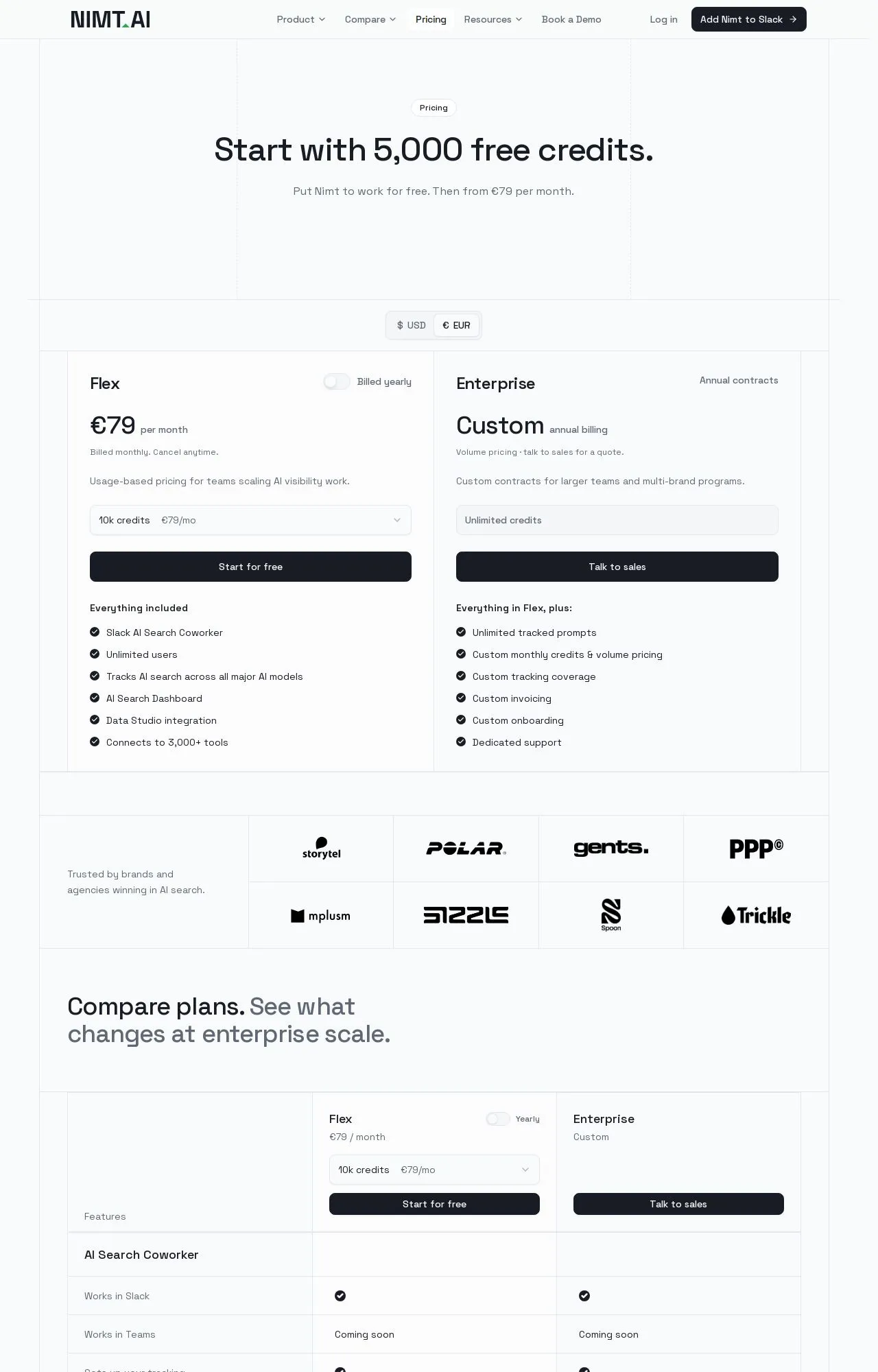 Evidence screenshot: Pricing screenshot