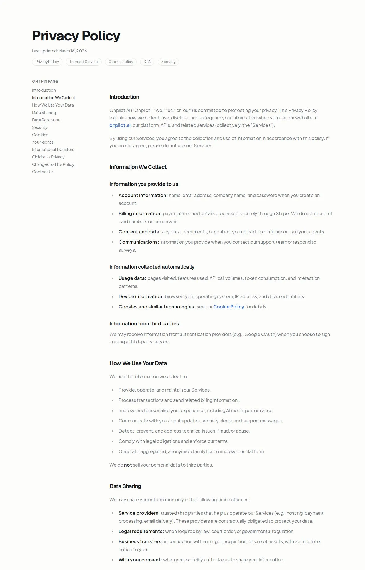 Evidence screenshot: Policy screenshot