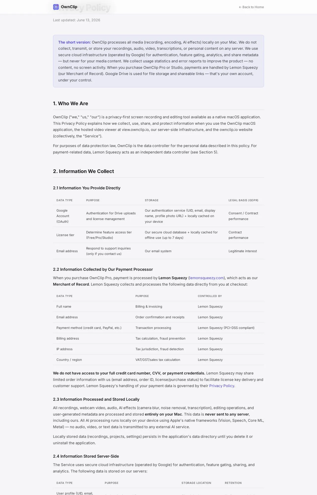 Evidence screenshot: Policy screenshot