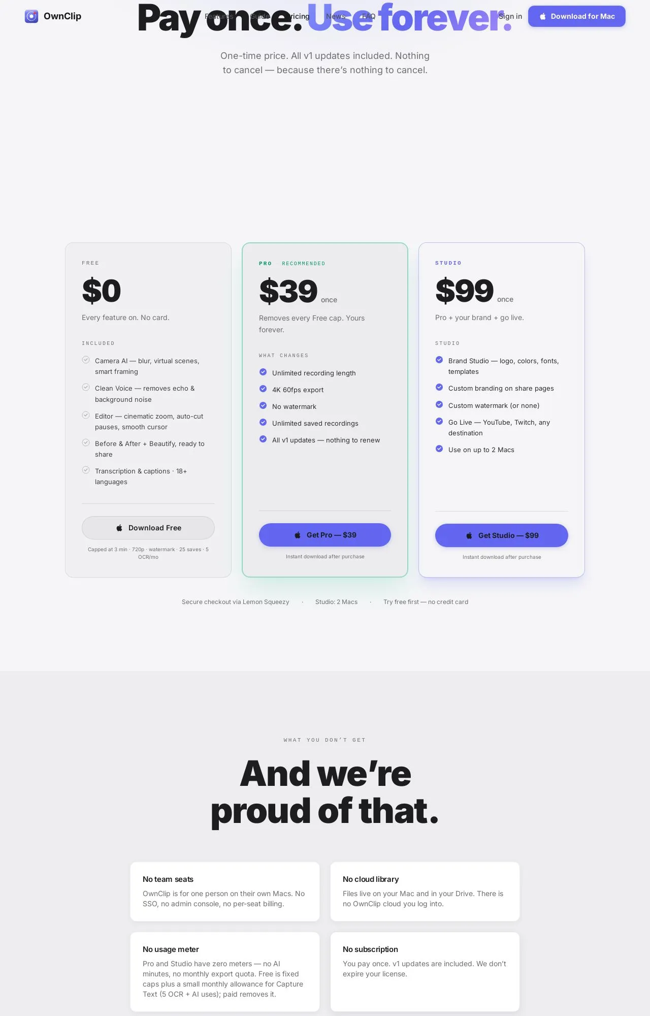 Evidence screenshot: Pricing screenshot