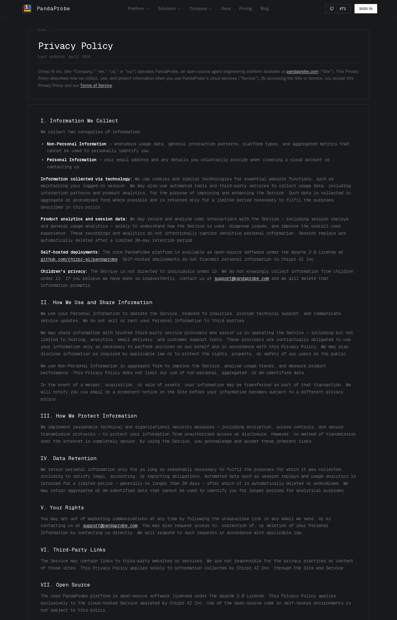 Evidence screenshot: Policy screenshot
