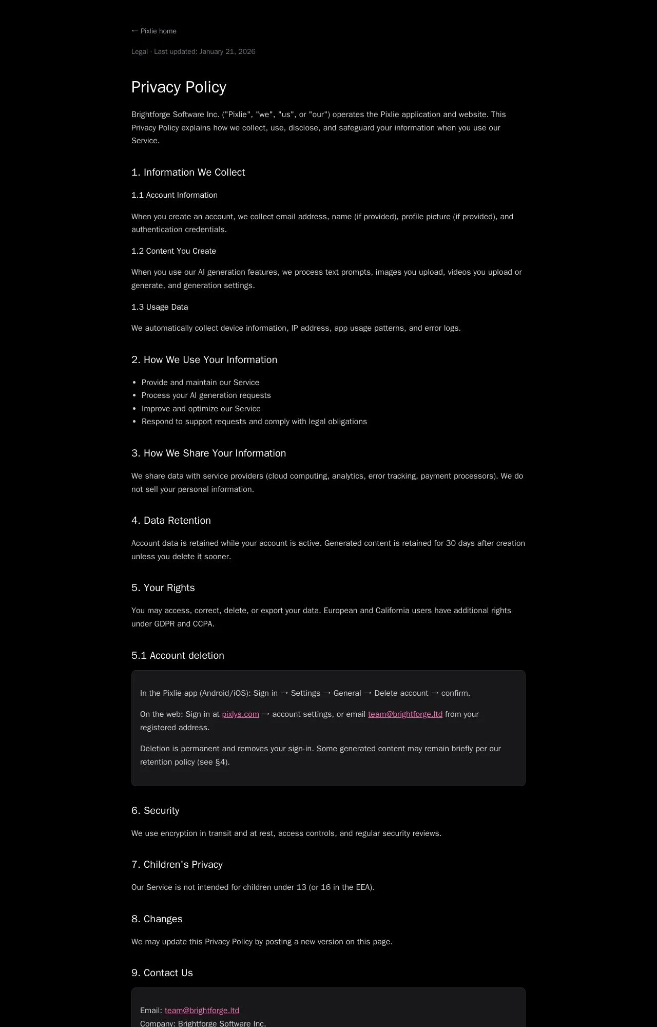 Evidence screenshot: Policy screenshot