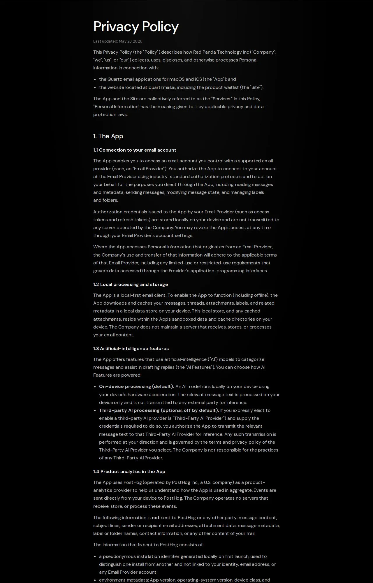 Evidence screenshot: Policy screenshot