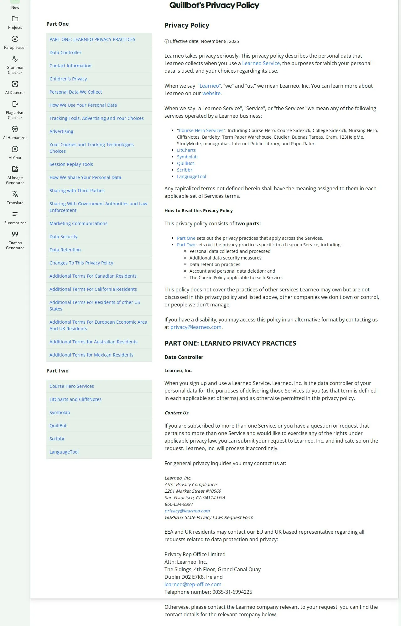 Evidence screenshot: Policy screenshot