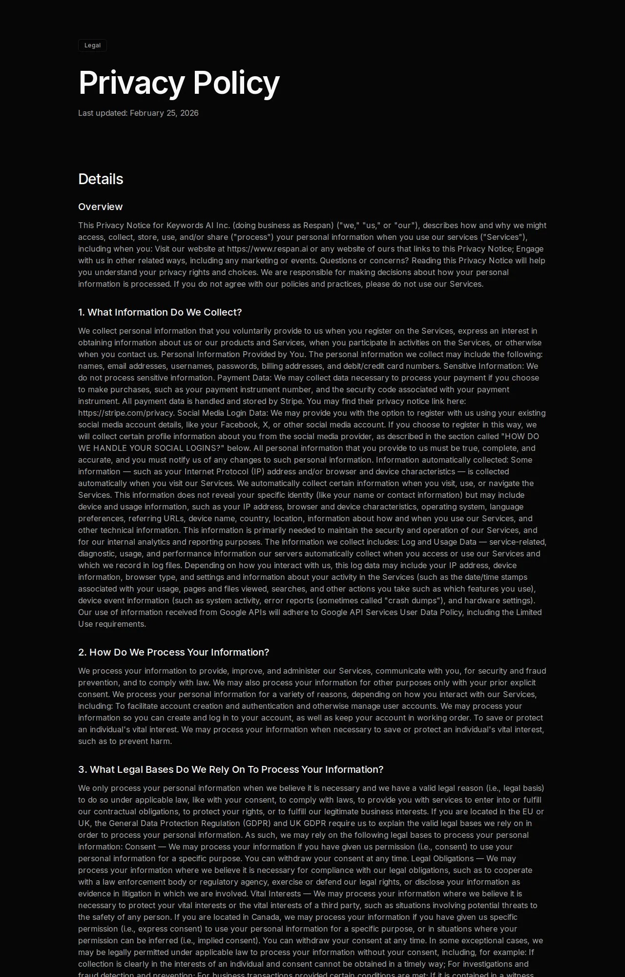 Evidence screenshot: Policy screenshot