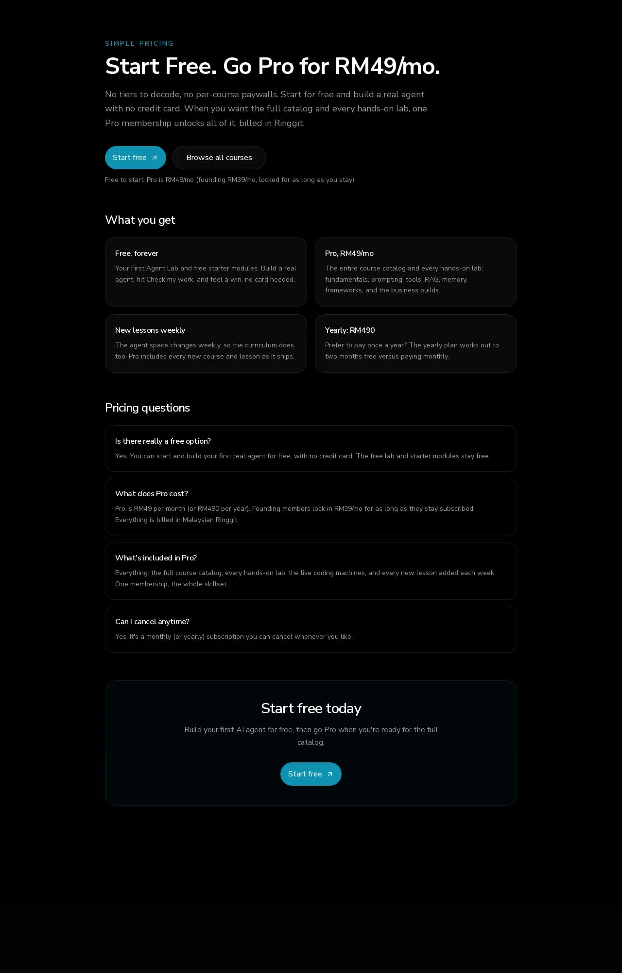 Evidence screenshot: Pricing screenshot