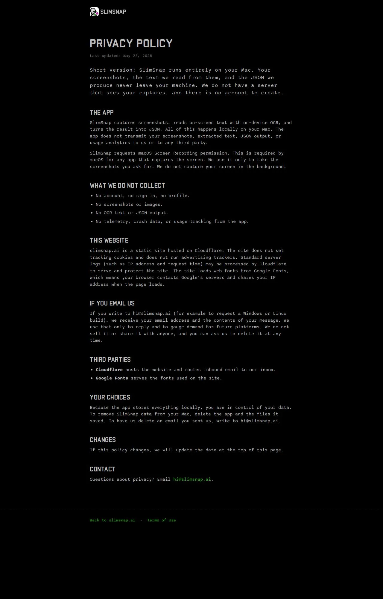 Evidence screenshot: Policy screenshot