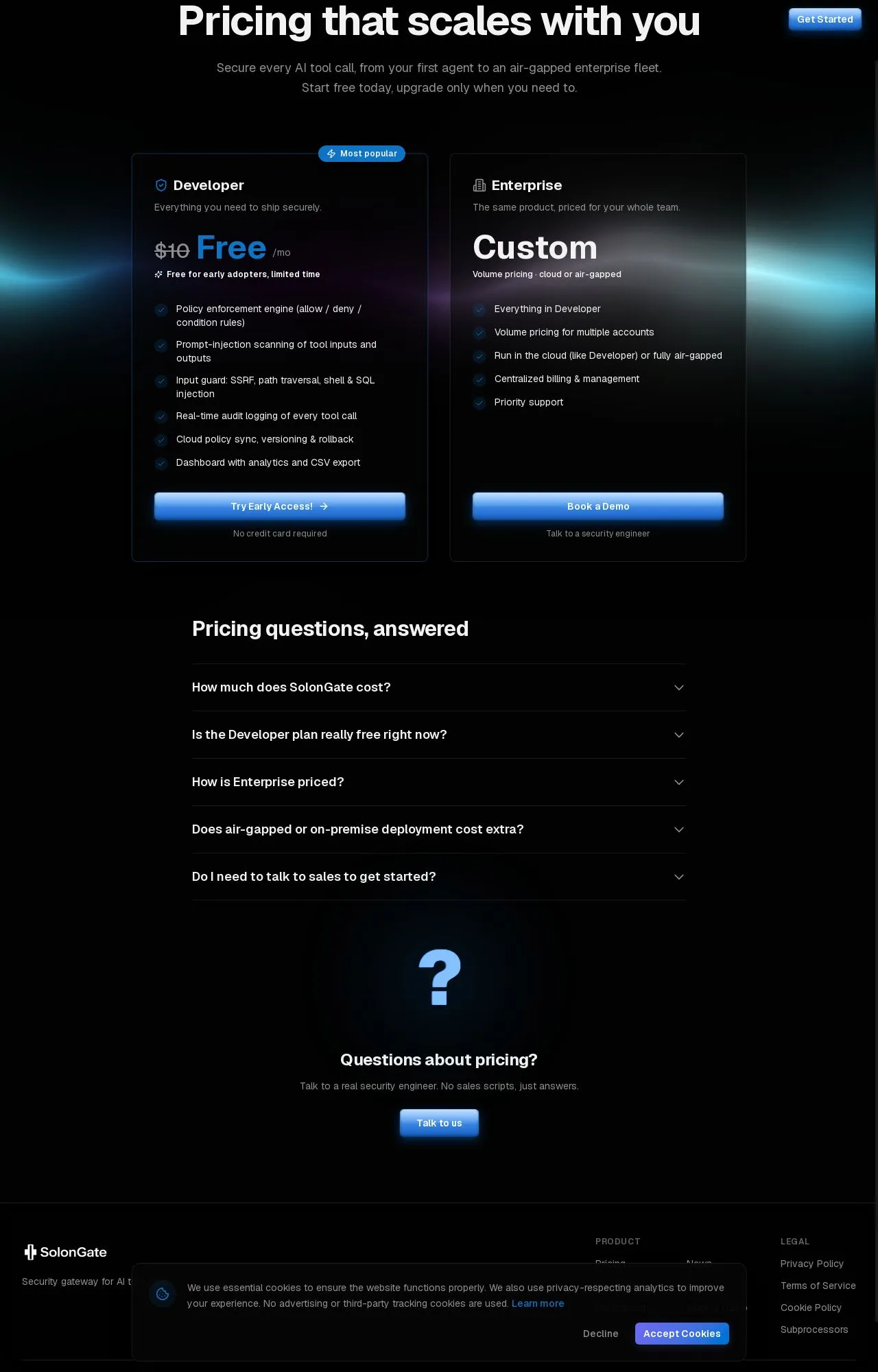 Evidence screenshot: Pricing screenshot