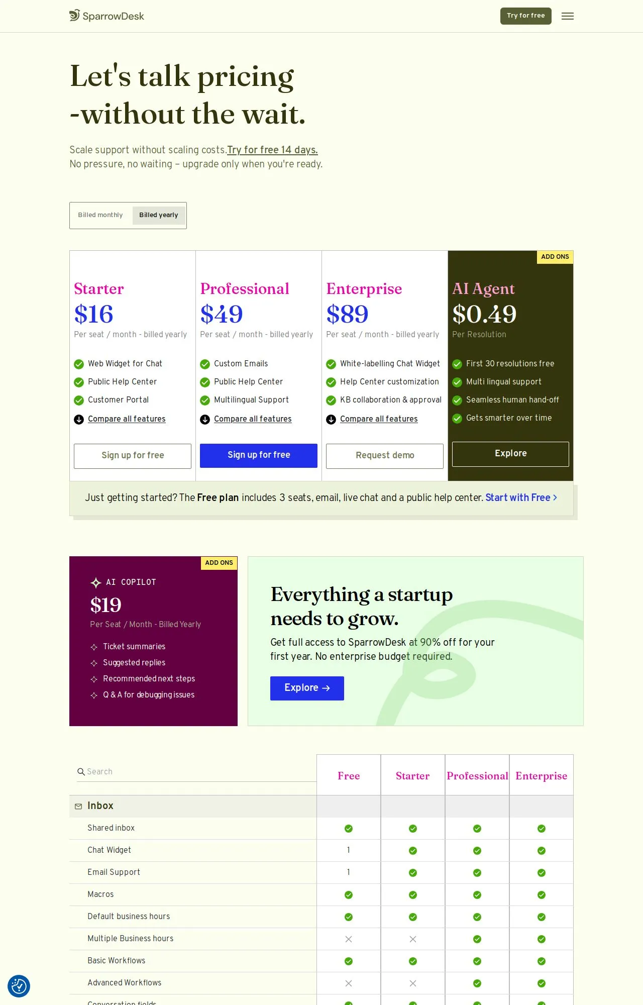 Evidence screenshot: Pricing screenshot
