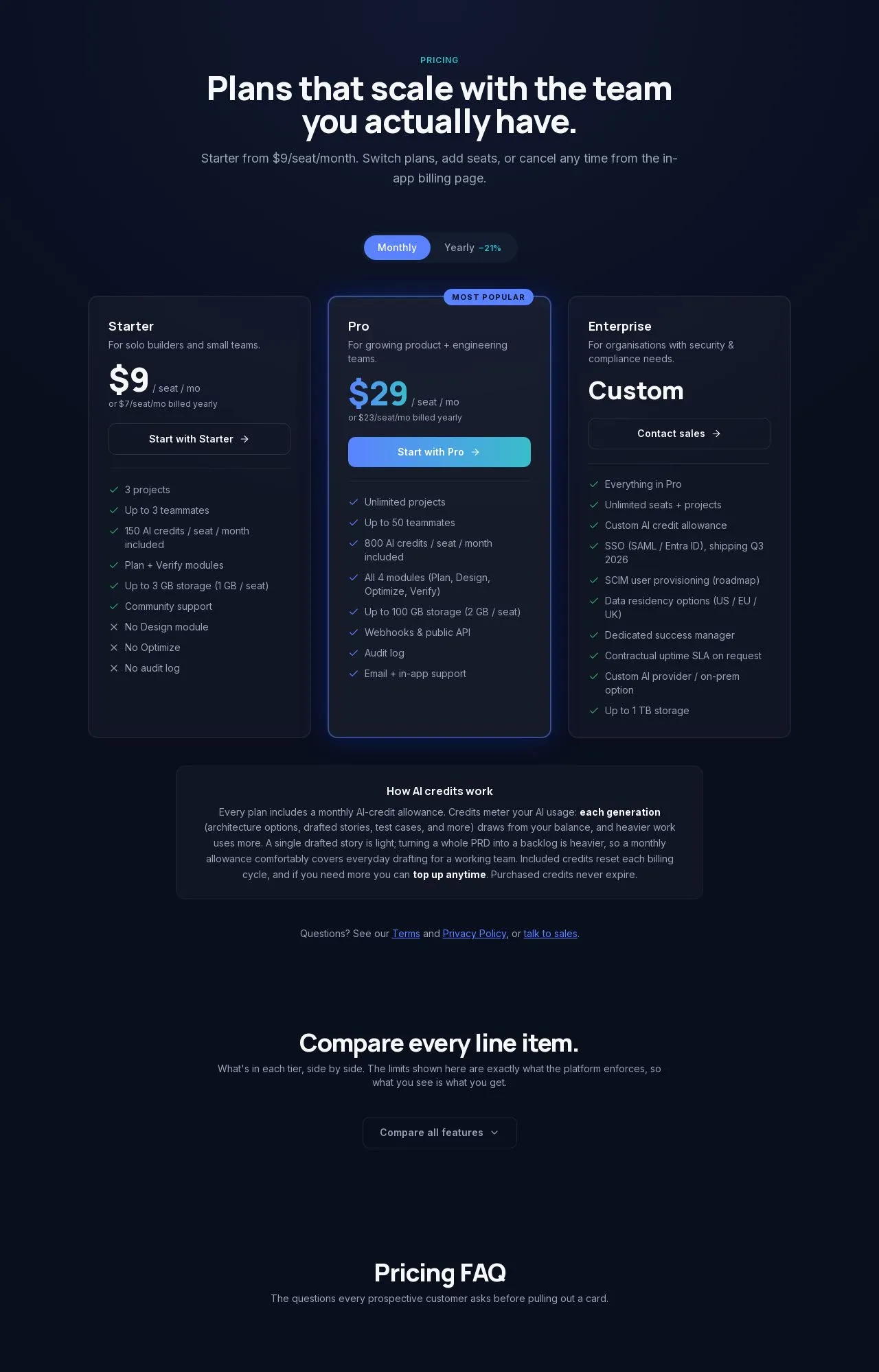 Evidence screenshot: Pricing screenshot