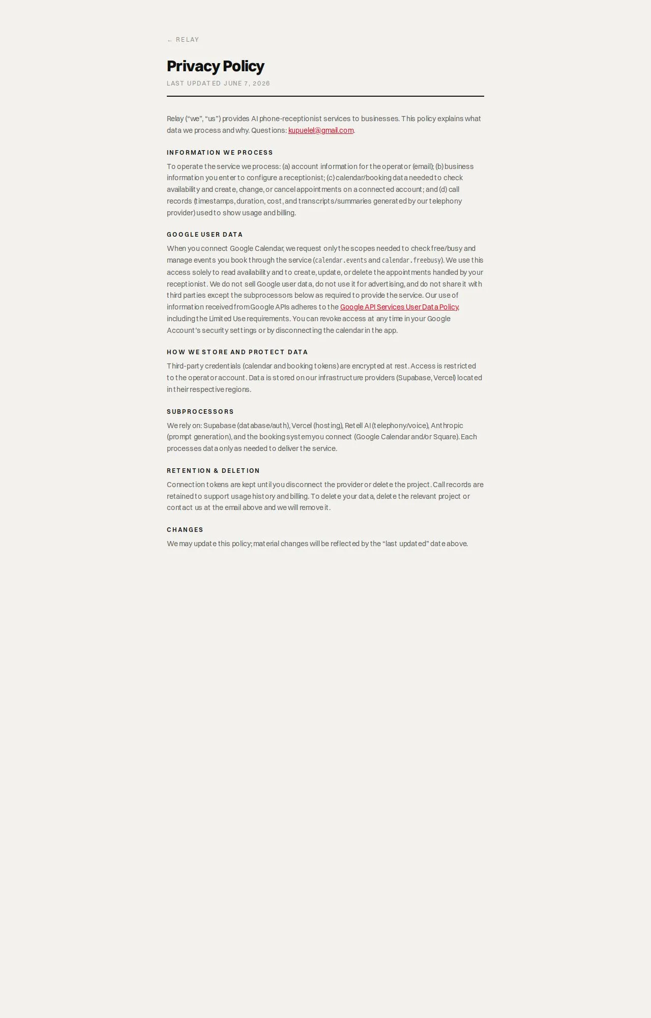 Evidence screenshot: Policy screenshot